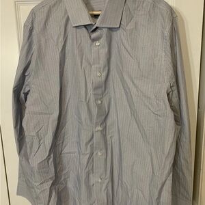 Vintage 80s Structure Mens Sz XXL‎ Button Shirt Fashion Blue Striped